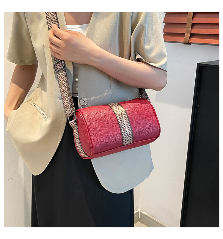 Genuine Leather Fashion Large Capacity Women's Bag2023New Top Layer Cowhide European and American Retro Casual Bag Trendy Single Shoulder Crossbody Bag