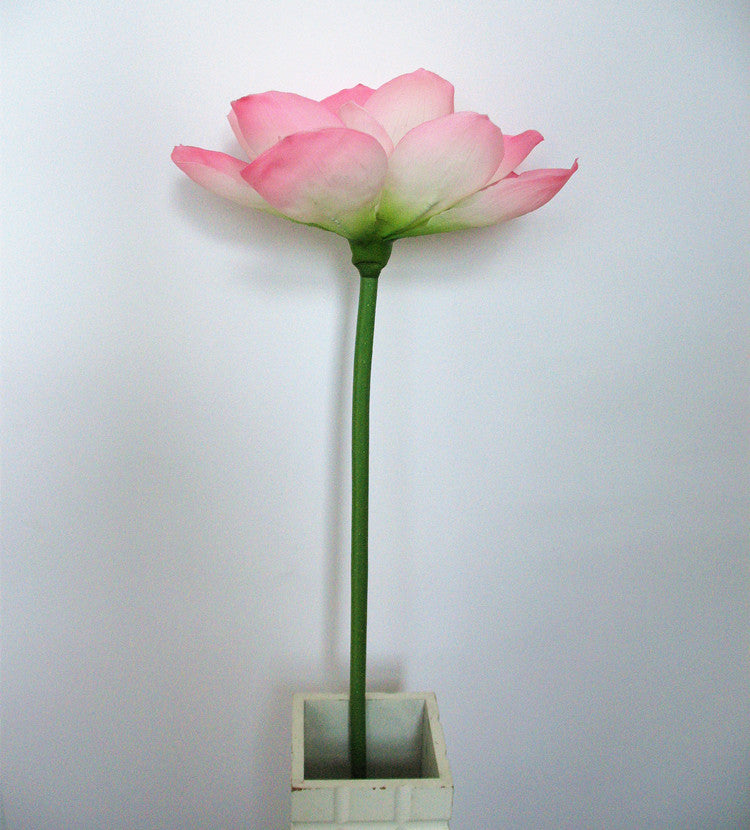 PU Lotus Leaf with Stem Artificial Lotus Leaf Lotus Bud Lotus Pod Chinese Countryside Style Buddhist Hall Decorative Flower Directly from Manufacturer