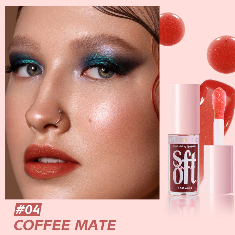 PNF Cross-border Moisturizing Lip Gloss Lip Oil Pearlescent Fine Flash European and American Water Light Lip Plumping Cream Lip Gloss Lip lacquer