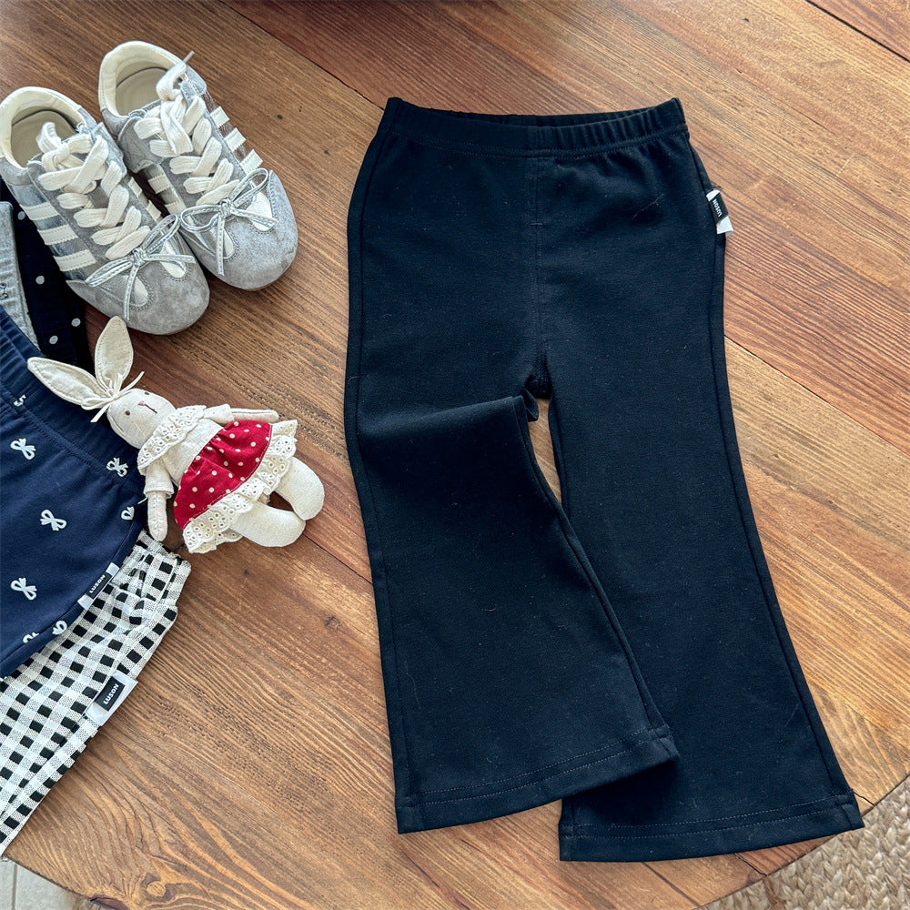 Sweet Little Girl Flared Pants Stylish Spring and Autumn New Baby Outerwear Leggings Korean Version Infant Children's Casual Long Pants