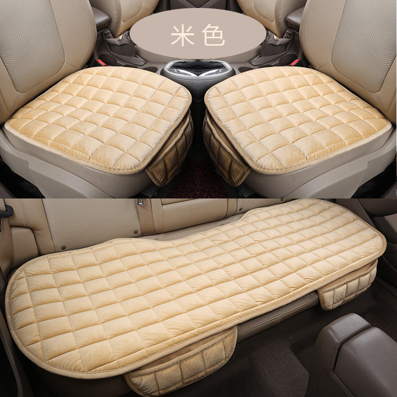 Winter 3-Piece No-Backrest __NS 99__h Car Seat Cushion – Front Non-Slip Grid Pattern