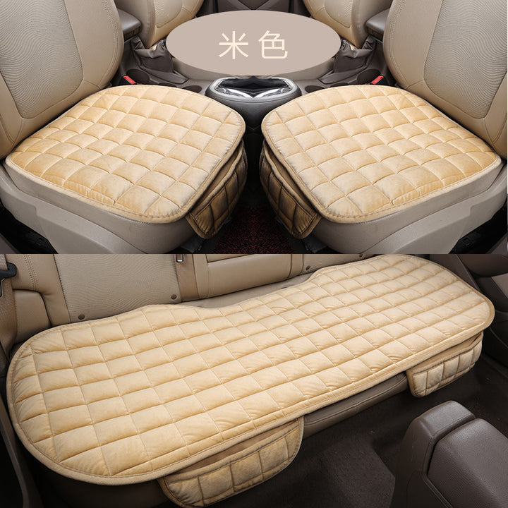 Winter 3-Piece No-Backrest __NS 99__h Car Seat Cushion – Front Non-Slip Grid Pattern