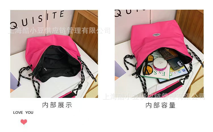 Fashion Simple Crossbody Bag for Women, Large Capacity Lazy Style Single Shoulder Tote Bag, Korean Version Versatile Commuting