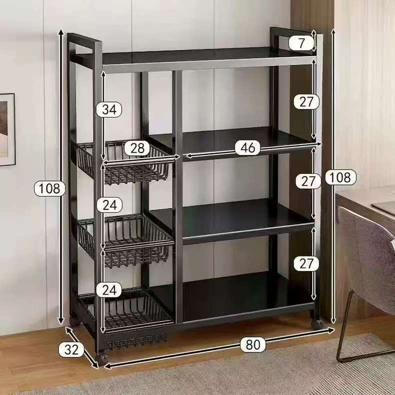 Kitchen Vegetable Basket Floor-standing Storage Rack Multi-layer Storage Vegetable and Fruit Rack Multi-functional Household Storage Basket