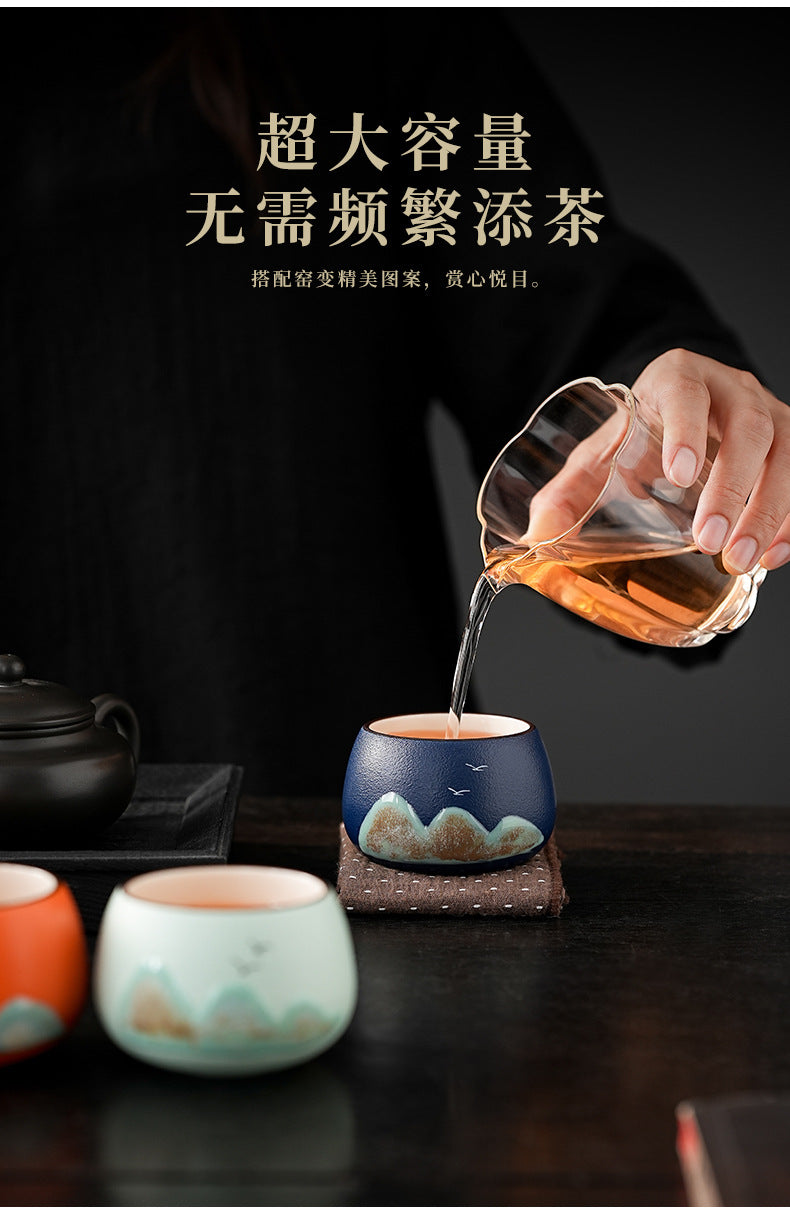 Tea Cup Ceramic Master Cup Personal Single Cup National Trend Forbidden City Cultural Creative Retro Hand-painted Tasting Cup Gift Box Set Souvenir