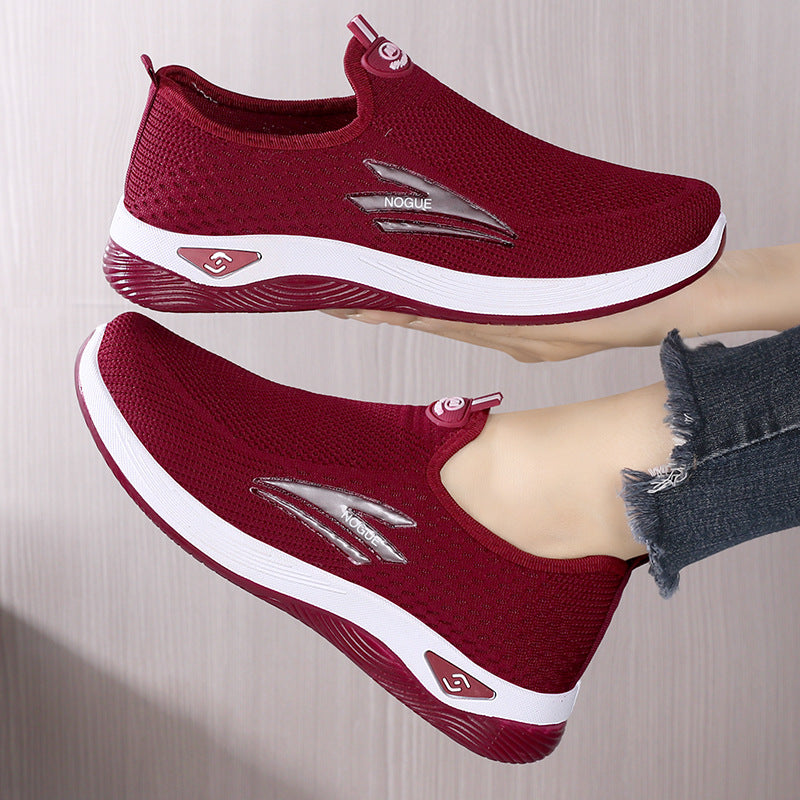 Old Beijing Cloth Shoes for Men, Slip-On Woven Surface Walking Shoes, Elderly Shoes, Non-Slip Soft Sole Casual Sports Shoes
