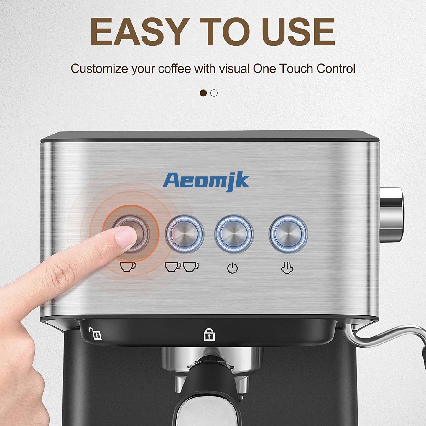 Cross-Border coffee machine Italian Semi-Automatic Coffee Machine Espresso High-Pressure Extraction Milk Frother Coffee Machine