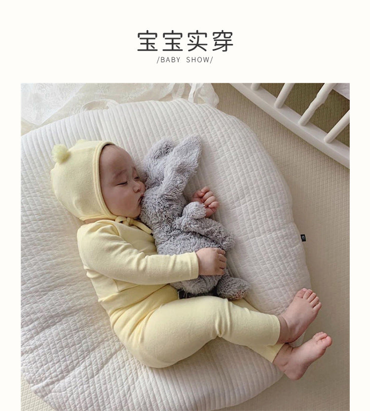 Baby Romper Spring and Autumn a High-Waist Belly Protection Pants Set Baby Spring and Autumn Triangle Romper Bodysuit Jumpsuit