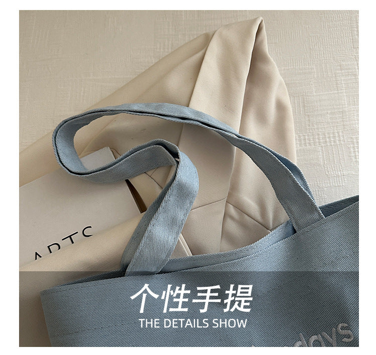 Vintage American Style Canvas Bag ins Large Capacity Student Commuter Artistic Single Shoulder Bag for Class Tote Bag for Women