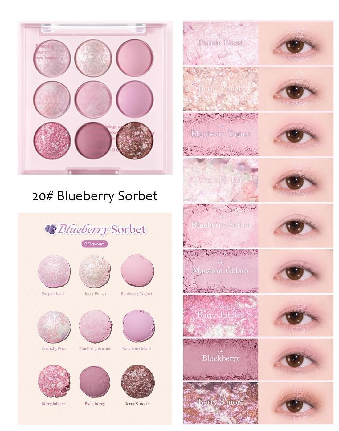 Capel Ice Cream Nine-Color Eyeshadow Palette Pearlescent Matte Rose Palette Under-eye Blush Oat Milk Tea Earth Pure Desire