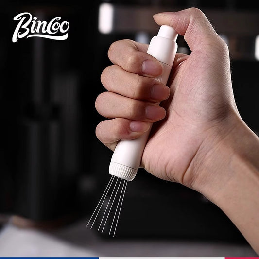 Bincoo Telescopic Magnetic Stainless Steel Powder Needle Coffee Powder Needle Evenly Stirring and Breaking Clumps Black