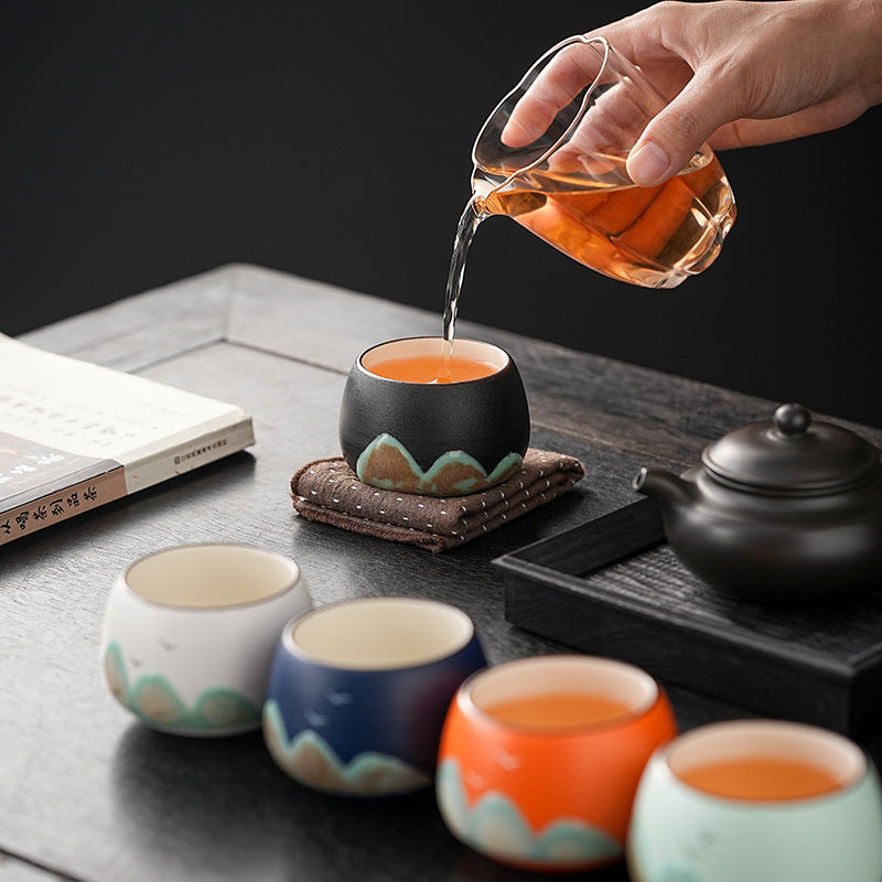 Tea Cup Ceramic Master Cup Personal Single Cup National Trend Forbidden City Cultural Creative Retro Hand-painted Tasting Cup Gift Box Set Souvenir