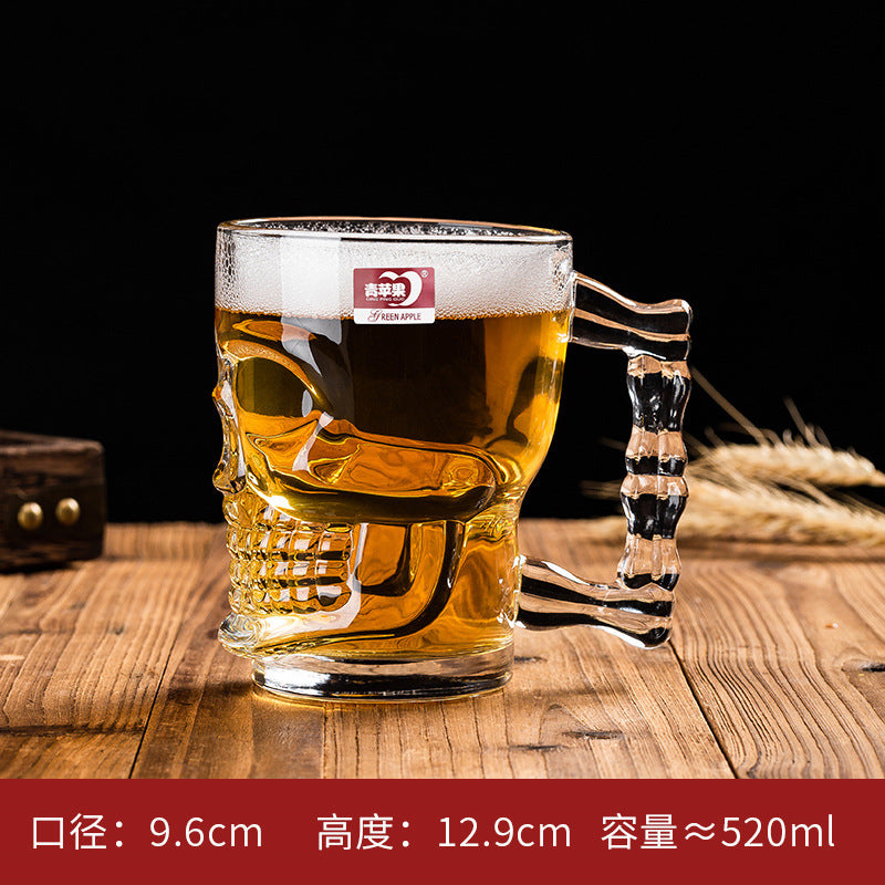 Transparent Glass Cup Heat-Resistant Large Thickened Tea Cup with Handle Beer Cup Without Lid Bar Gift Customizable logo