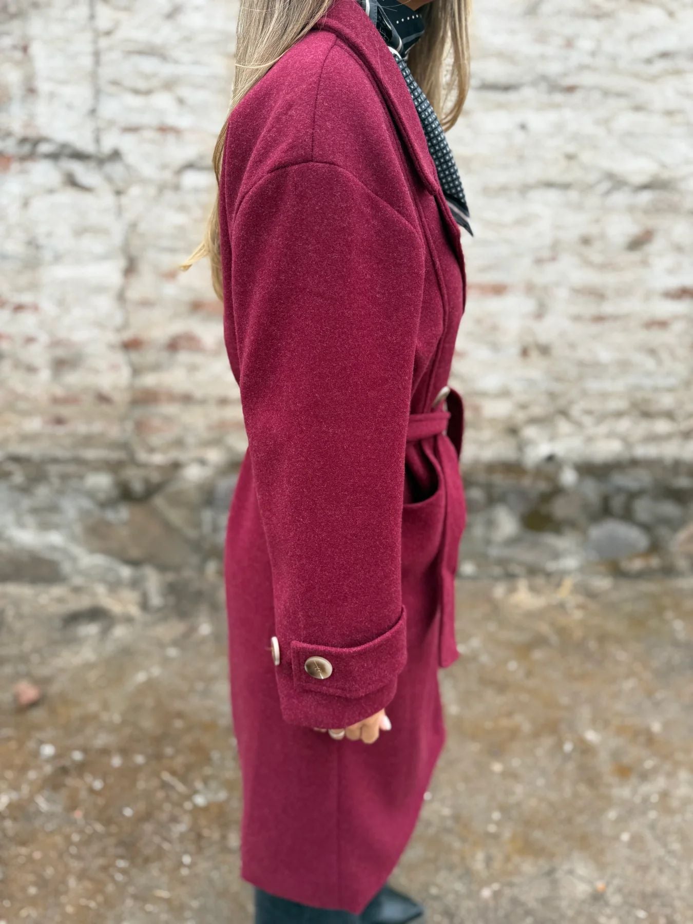 2025Amazon European and American Cross-Border Autumn Winter New Lace-Up Cardigan Casual Long Sleeve Turn-Down Collar Woolen Pocket Coat for Women