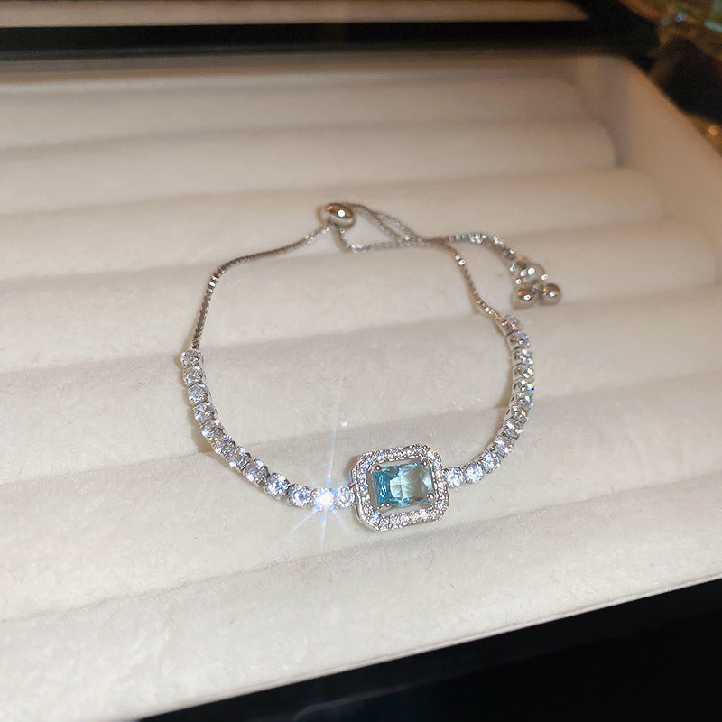 Xiaohongshu Same Style Hot-Selling Zircon Bracelet Light Luxury Niche Exquisite High-End Feel Adjustable Pull Jewelry for Women