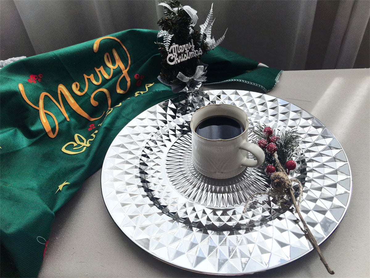 Foreign Trade charger plates Diamond-shaped Plate Western Restaurant Dinner Party Dining Tray Christmas Party Decoration Mat Tray