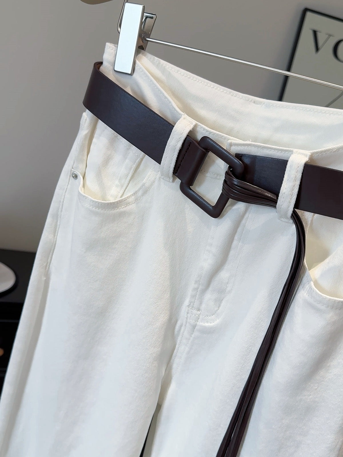 Quality Denim Wide-Leg Pants for Women2025New Autumn Casual High-Waisted Loose Flared Slimming Straight Pants