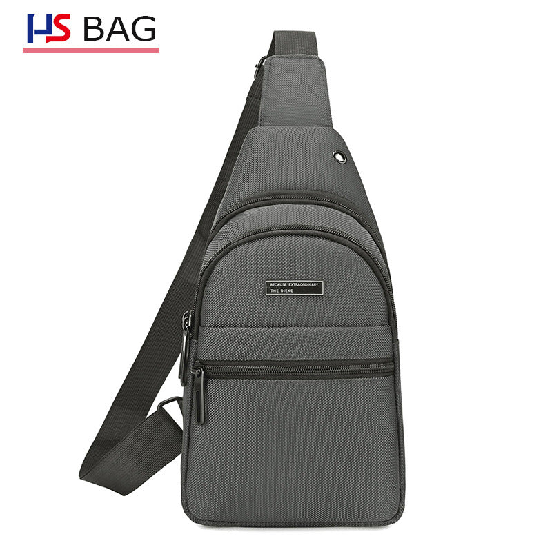 Silk Chest Bag Autumn New Large Capacity Casual Men's Bag Lightweight Simple Water-Resistant Oxford Cloth Crossbody Backpack
