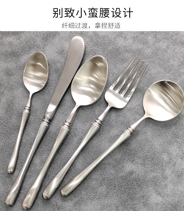 Slim Waist Knife, Fork, Spoon Export Japanese Daily Necessities Tableware Life304Western-style Stainless Steel Cutlery Set spoon