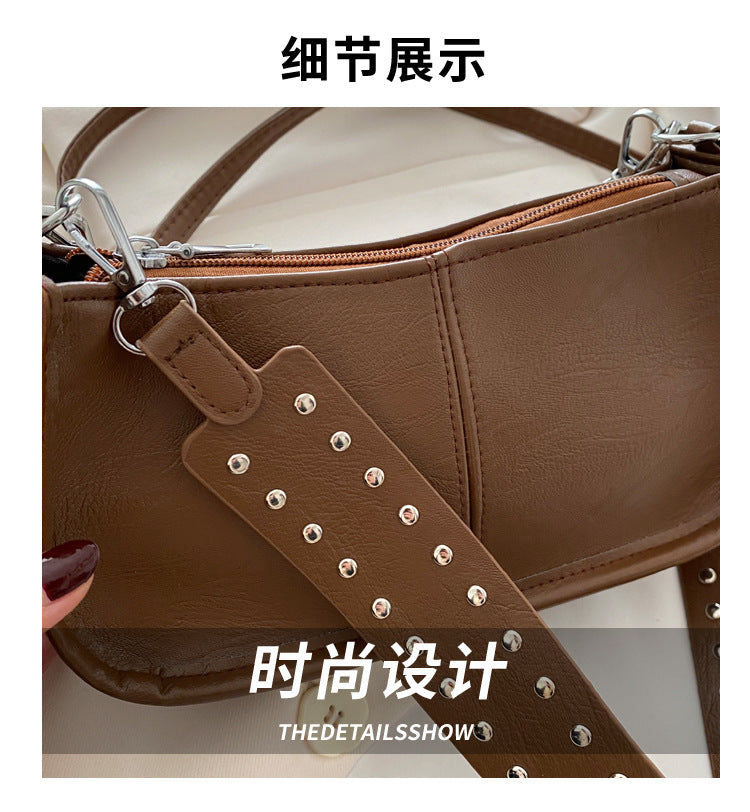 Crossbody Pouch2025Spring New Underarm Bag Niche Handbag Versatile Commuter Single Shoulder Underarm Rivet Women's Bag