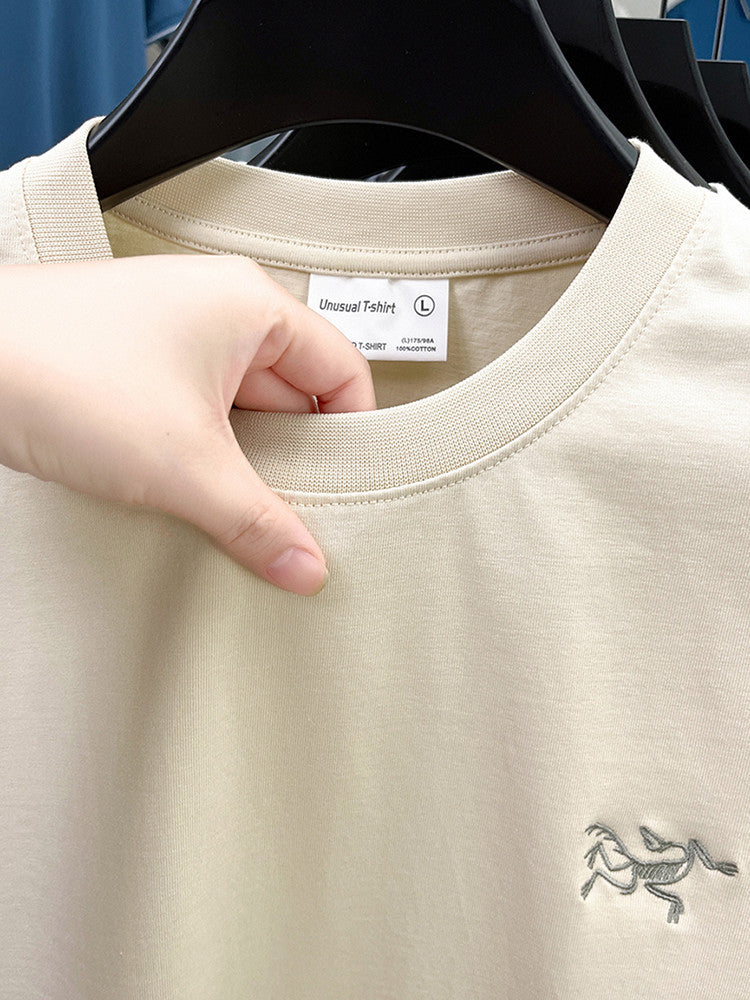 Cotton Short Sleeve T Men's T-Shirt Ancestor Bird Same Style Embroidered Fashion Wholesale Men's Round Neck Summer Thin T-Shirt