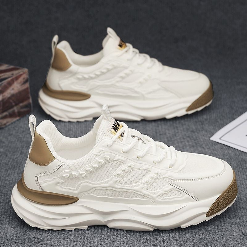 New Fashion Versatile Dad Sneakers2024Summer Trend Thick-Soled Height-Increasing Men's Shoes Mesh Breathable Casual Sneakers