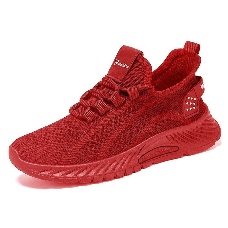 White Flyknit Soft Sole Running Shoes for Women, Summer New Versatile Lightweight Sneakers, Breathable Casual Sports Shoes