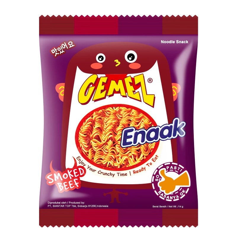 Indonesia Imports Gemez Chicken Crispy Noodles14g Puff Snacks Dormitory Office Snacks Noodles