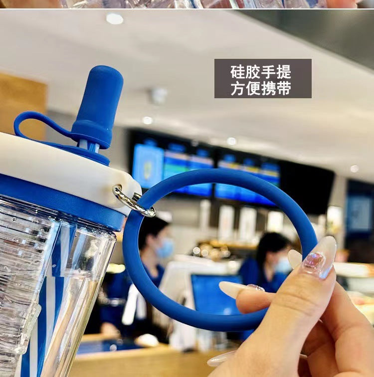 Water Cup for Girls, High Aesthetic Summer Cute Portable Ultra-light Self-contained New Style with Tea Infuser, Internet Celebrity Straw Space Cup