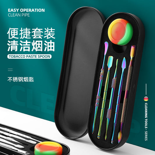 Manufacturer Wholesale Stainless Steel Tobacco Spoon Set Cleaning Pipe Tools Carving Tools Tobacco Spoon Tools Cross-Border In Stock