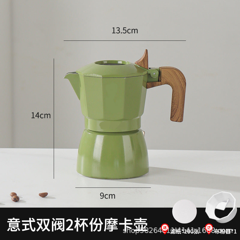 Moka Pot Home Use Small Coffee Pot Coffee Brewing Set Double Valve Hand Brew Pot Espresso Extraction Italian Coffee Machine
