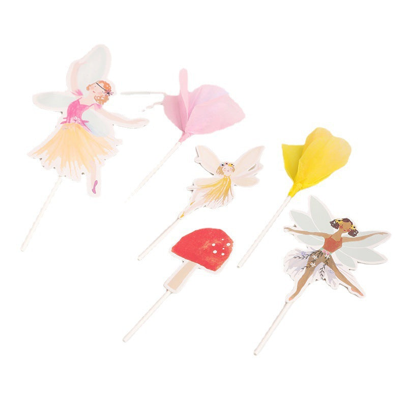 Birthday Party Disposable Tableware suit Cute Fantasy Wind Flower Fairy Paper Plate Decoration Supplies