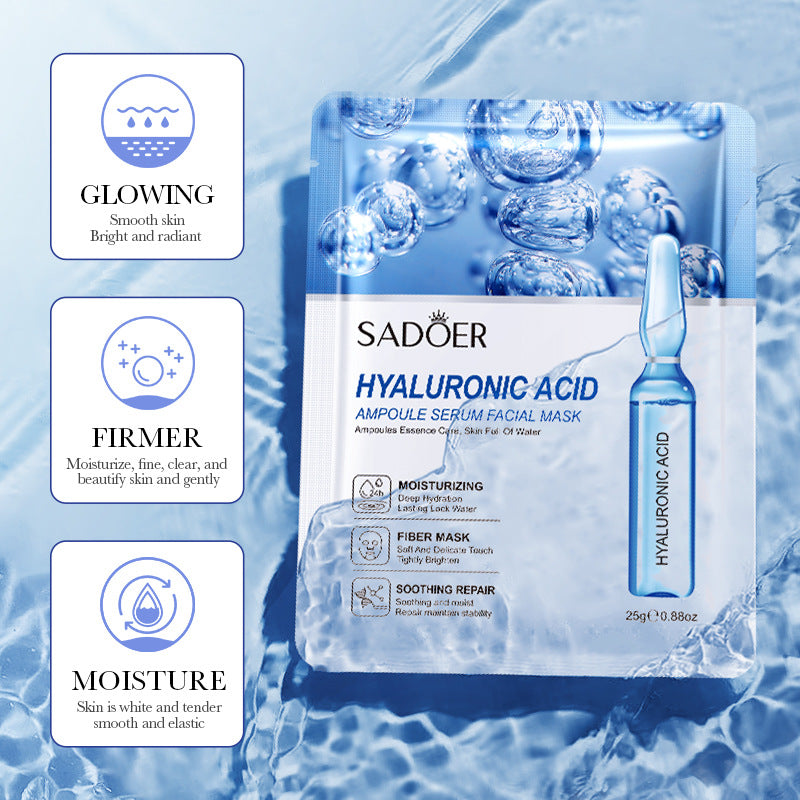 Full English Ampoule Essence Mask SADOER Hyaluronic Acid Hydrating Vitamin C Moisturizing Cross-Border Wholesale