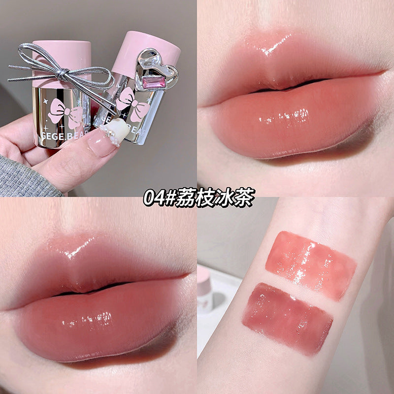 Gogo Bear Double Color Lock Lip Gloss Moisturizing Lip Glaze Hydrating Plump Lips High-Value Lipstick Lip Color1386