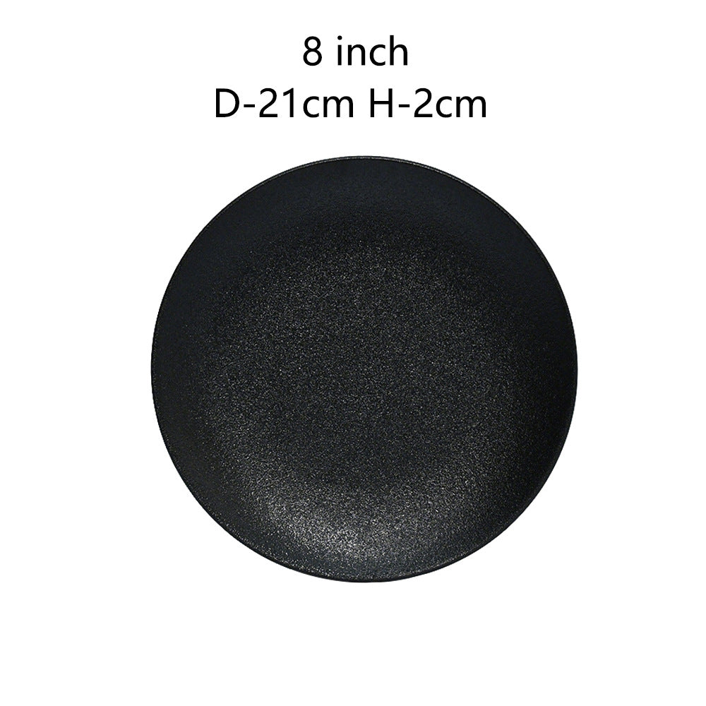 ceramic black plates bowl dinnerware Set of 4 set of 16Set