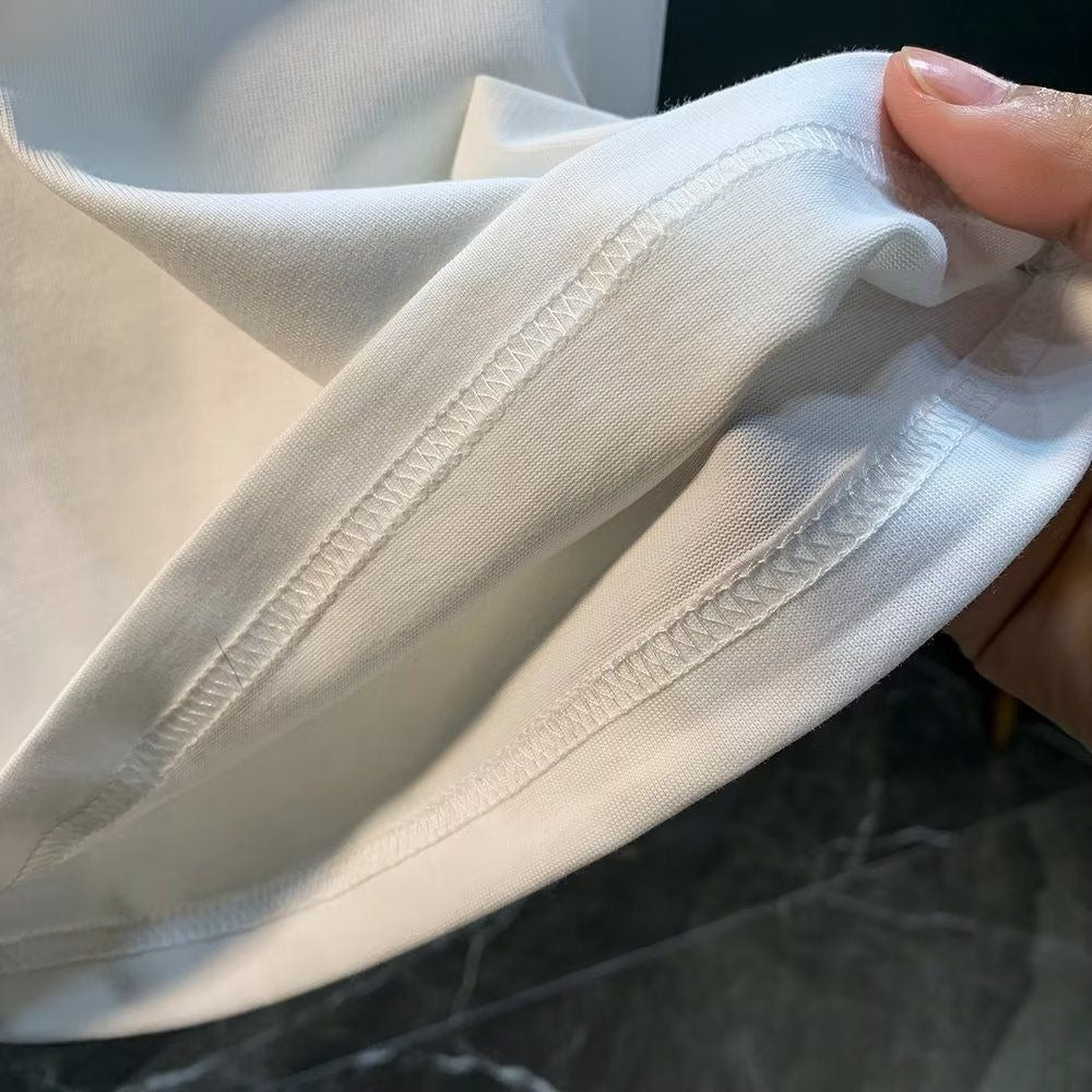 American Style Men's Short Sleeve T T-shirt2025New Men's Clothing Summer Pure Cotton Trendy Loose Men's Fashion Top