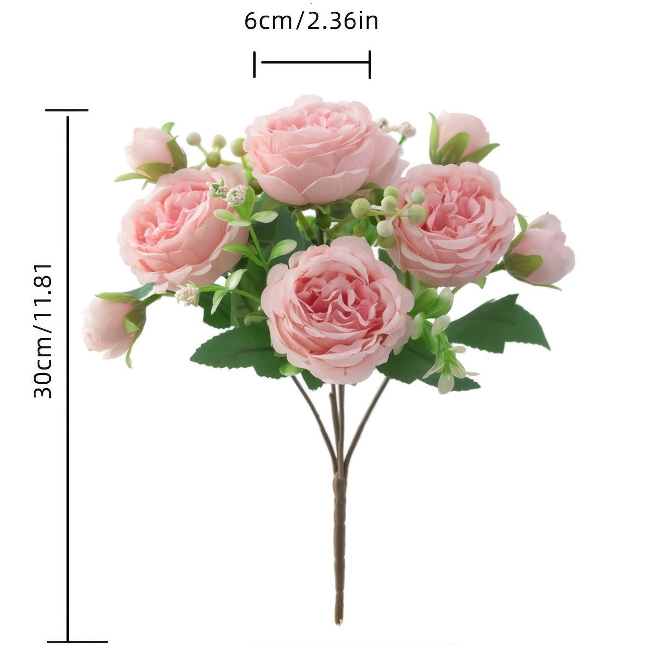 Artificial Bouquet Persian Rose5Head Bouquet Persian Rose Artificial Flower Wedding Arrangement Bride Handheld Flower Furniture Display