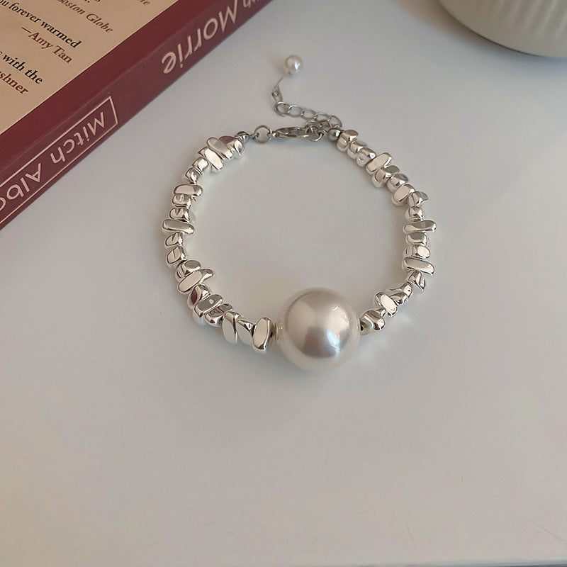 Artificial Fragmented Silver Irregular Pearl Necklace Light Luxury High-end Niche Fashion Choker Collarbone Chain Simple Accessory