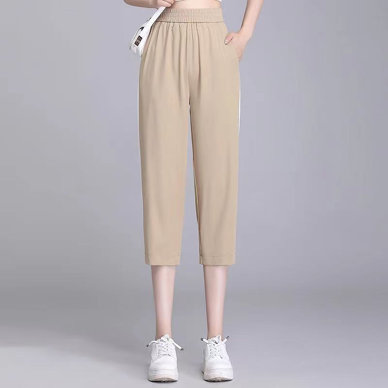 Ice Silk Quick-Dry Pants for Women2025Summer New Trendy Sports Pants Casual Harem Thin Seven-point Women's Pants