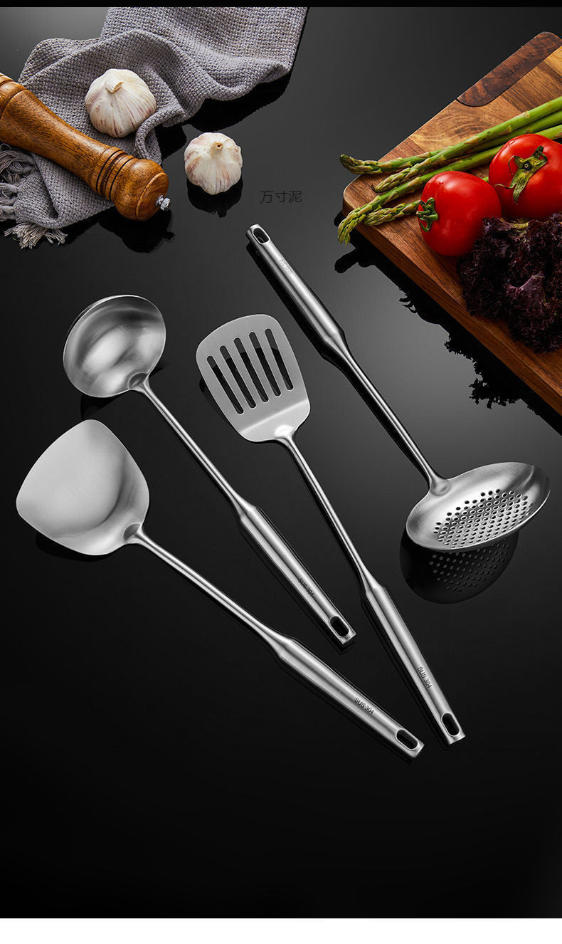 Thickened304Stainless Steel Spatula Set Cooking Spatula Kitchen Supplies Household Stirring Spoon Soup Spoon Colander Wholesale