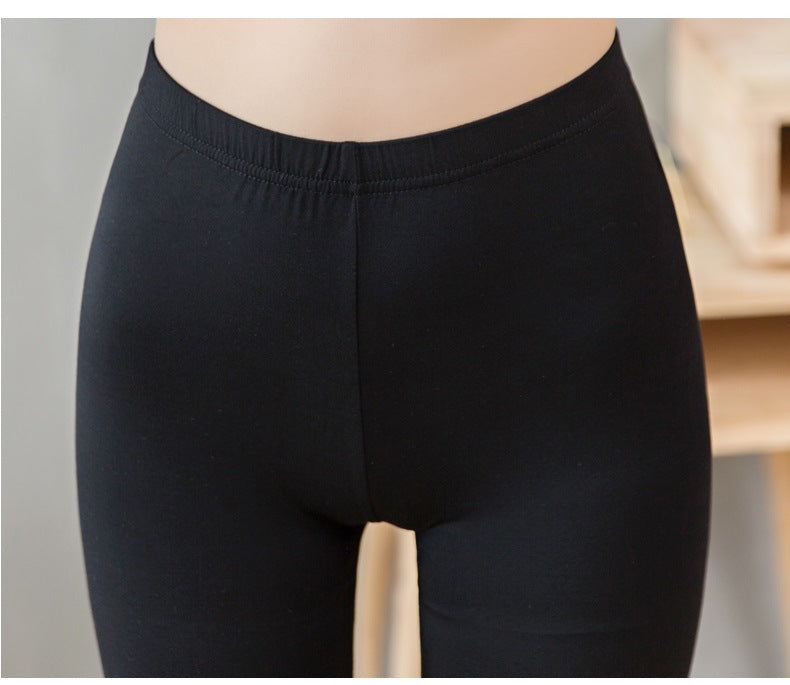 Seven-point Base Casual Pants for Women, Summer Modal Cotton Mesh Ruched Patchwork Plus Size MM Plus Size Quick-Dry Stretch Skinny Pants