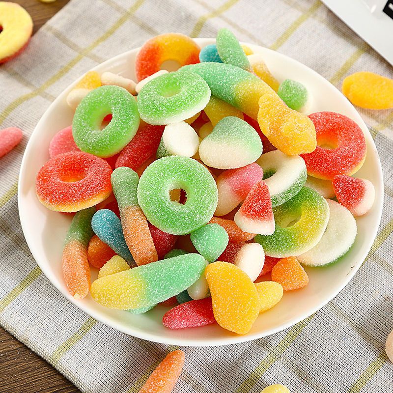 【3.9Grab1Bag】Snack Symbol Sour Sand Bursting Oil-Coated Fruit Flavor Gummy Candy Soft Candy Mixed Craving-Relieving Snacks