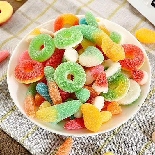 【3.9Grab1Bag】Snack Symbol Sour Sand Bursting Oil-Coated Fruit Flavor Gummy Candy Soft Candy Mixed Craving-Relieving Snacks