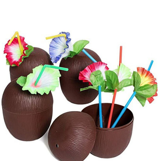 Amazon Hawaiian Party Decoration500ml Coconut Cup Hibiscus Fruit Cup Pineapple Cup Beverage Cup