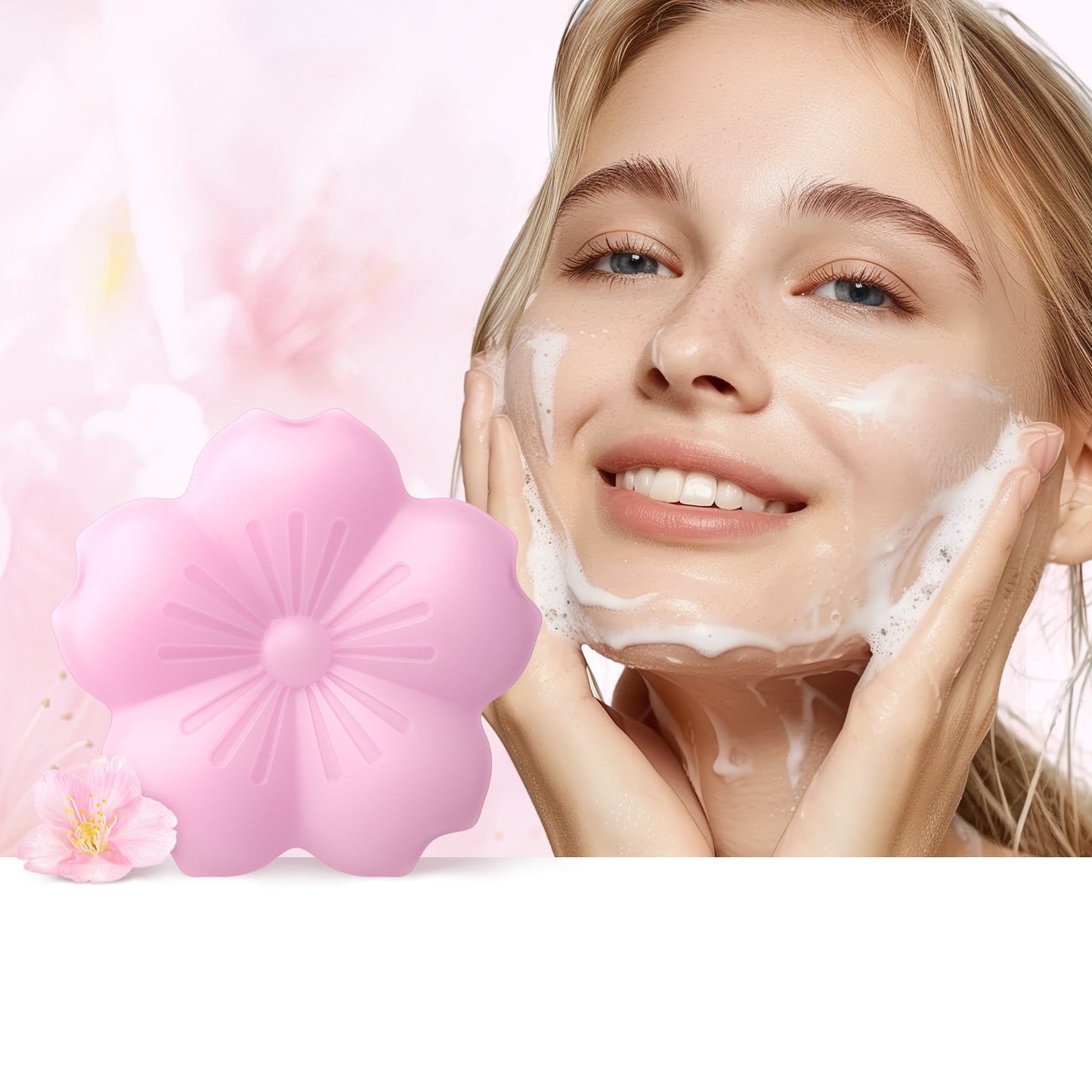 Plant Essential Oil Cherry Blossom Perfume Soap Refreshing Fragrance Bath Soap Full Body Use Long-lasting Scent Handmade Soap Export Soap