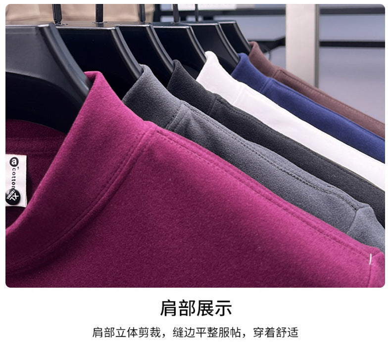 Cross-border foreign trade high-end pony embroidery men's long sleeve t Half Turtleneck Thermal Base Layer Shirt for Men Inner Wear