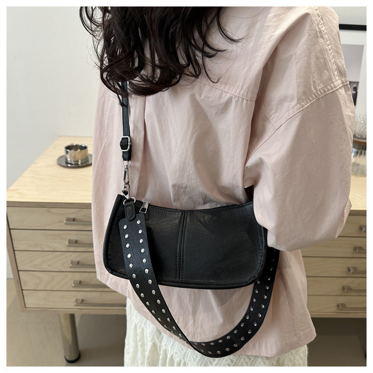 Crossbody Pouch2025Spring New Underarm Bag Niche Handbag Versatile Commuter Single Shoulder Underarm Rivet Women's Bag