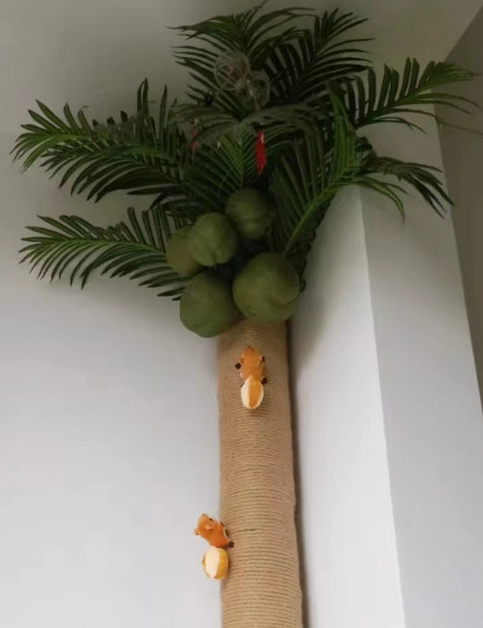 Artificial Coconut Tree Real Green Plant Coconut Fruit Leaves Pipe Decoration Sewer Cover Indoor Beautification Balcony Artificial Landscape