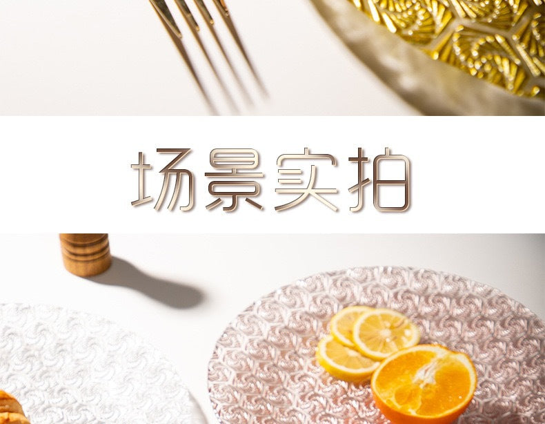 Western-style Glass Dinner Plate charger plate Wedding Banquet Decoration Plate High-Value Fruit Plate13inch pad plate