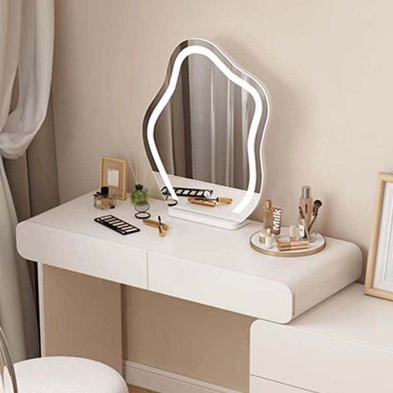 High-Value Cloud Makeup Mirror Desktop LED Desktop Bedroom with Light Internet Celebrity Dressing Mirror Dressing Table Internet Celebrity Mirror
